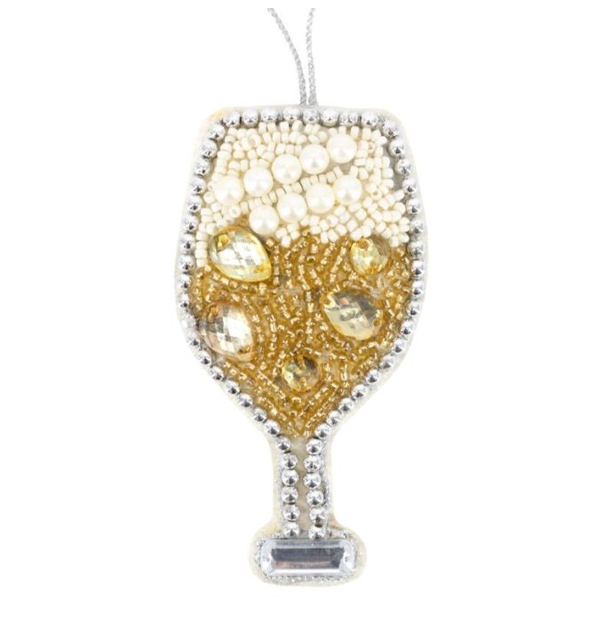 Hanger met kralen champagne