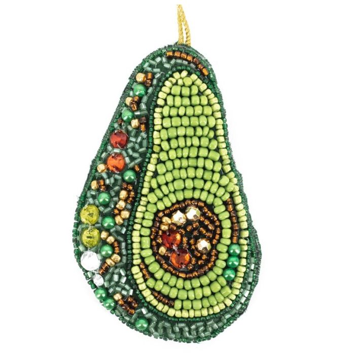Hanger met kralen avocado