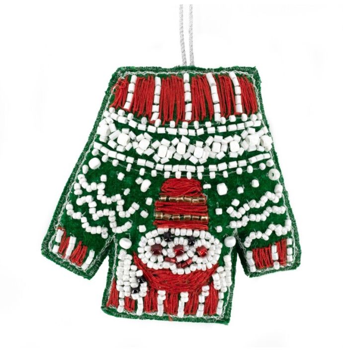 Hanger met kralen foute kersttrui