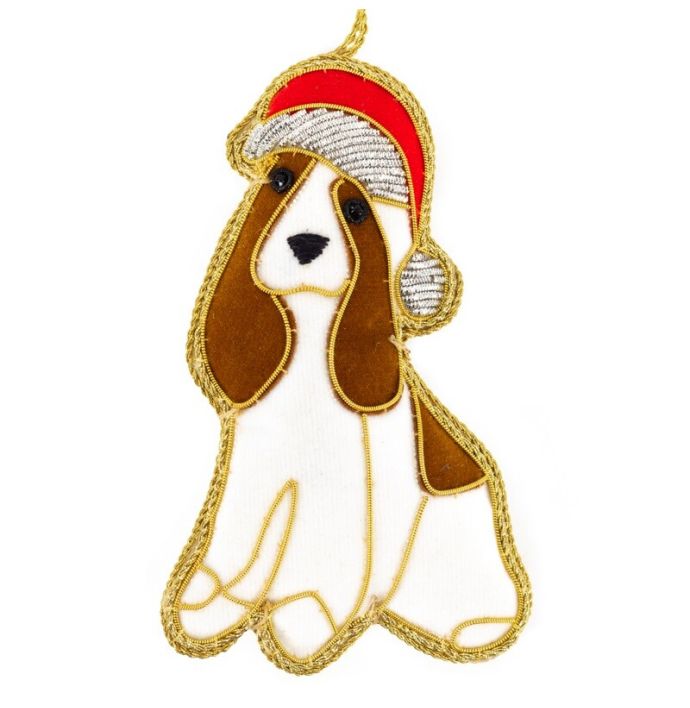 Hanger met kralen basset hound