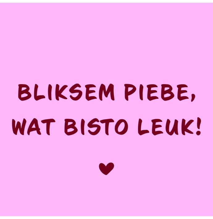 Tegeltje Fries bliksem piebe