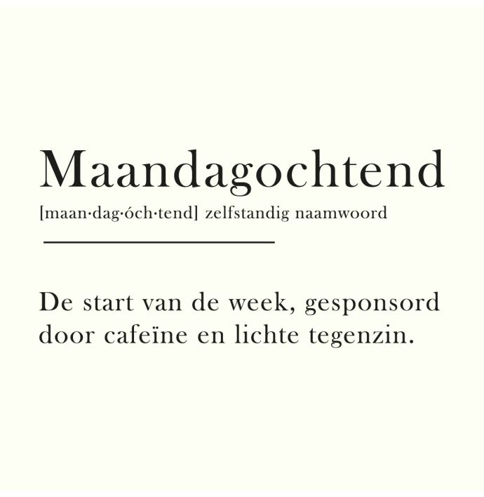 Tegeltje maandagochtend woordenboek
