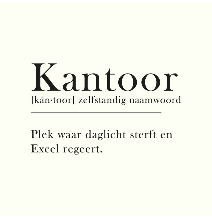 Tegeltje kantoor woordenboek