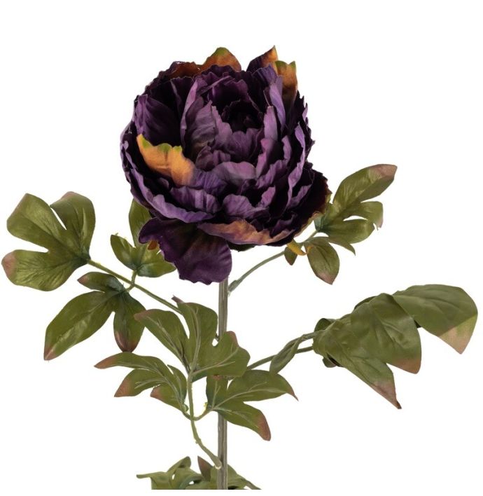 Kunstbloem pioen 83cm paars