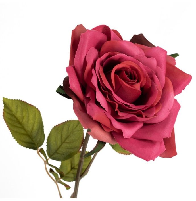 Kunstbloem roos fuchsia