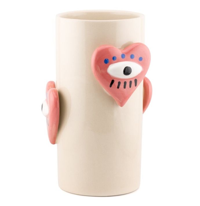 Aardewerk vaas hart all-seeing eye