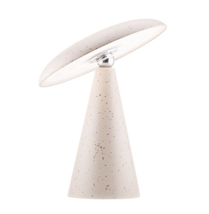 Bureaulamp Mush LED op accu mat white dots, afneembare kap