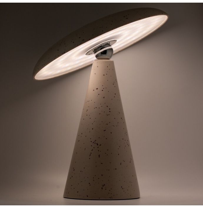 Bureaulamp Mush LED op accu mat white dots, afneembare kap
