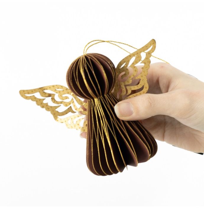 Papieren engeltje met vleugels burgundy