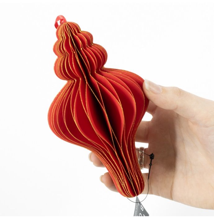 Papieren honeycomb hanger rood