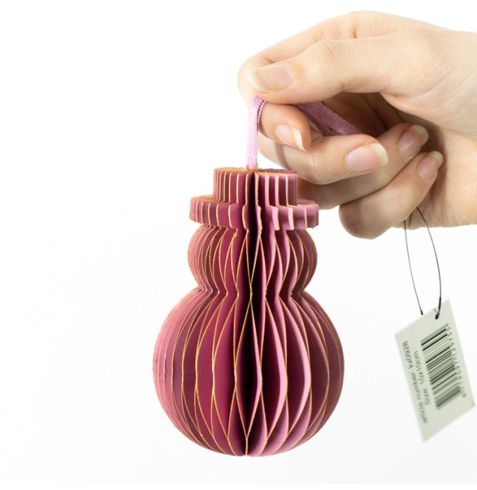 Papieren honeycomb sneeuwpop paars