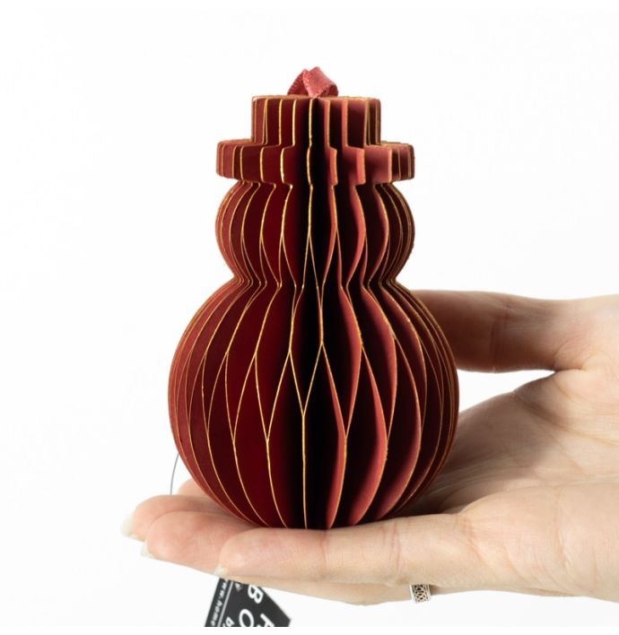 Papieren honeycomb sneeuwpop burgundy