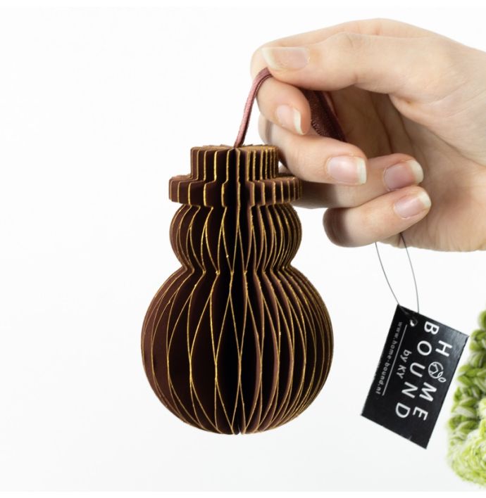 Papieren honeycomb sneeuwpop bruin