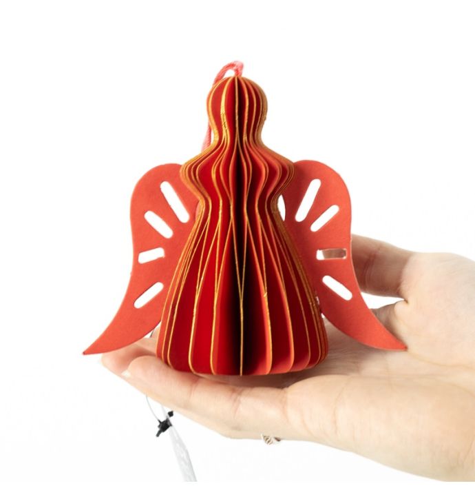 Papieren honeycomb engel rood