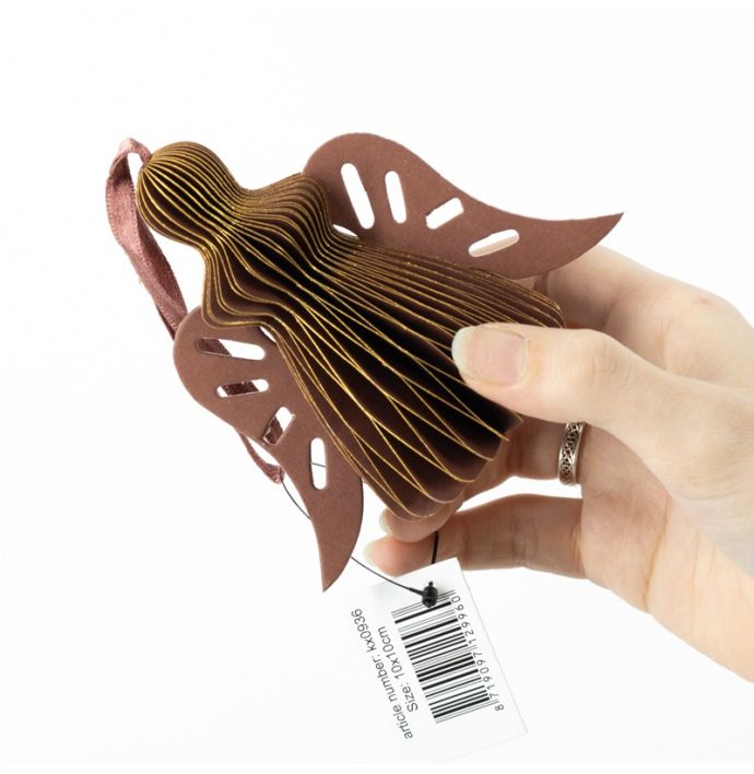 Papieren honeycomb engel bruin