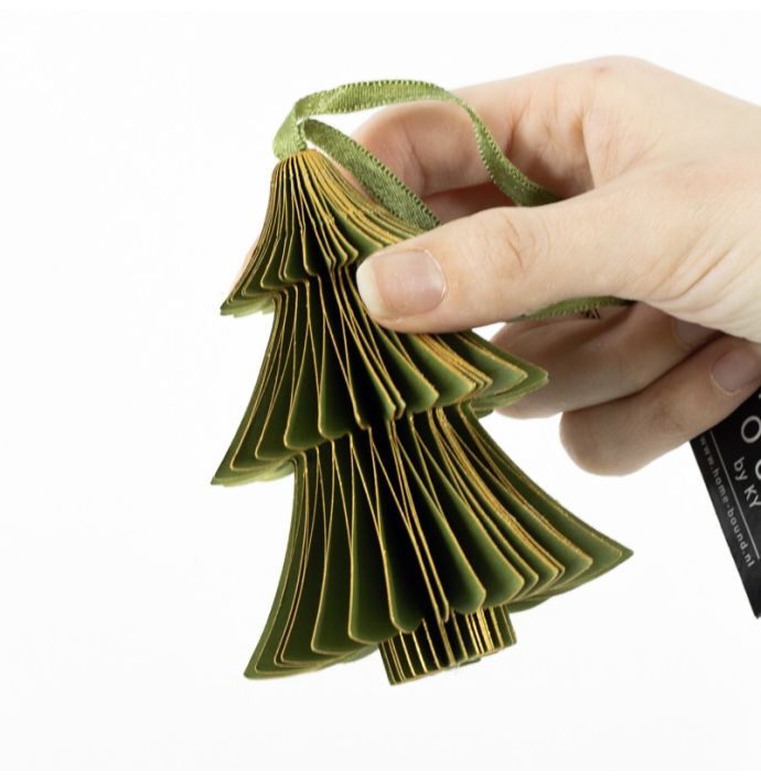 Papieren honeycomb kerstboom groen