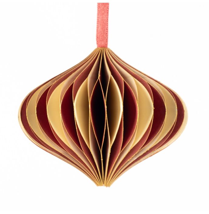 Papieren honeycomb hanger rood met wit