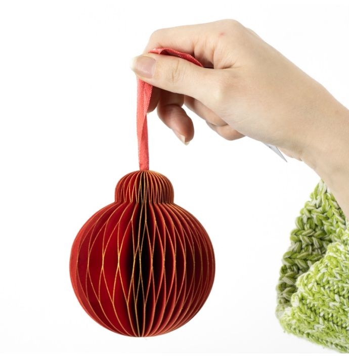 Papieren honeycomb hanger rood