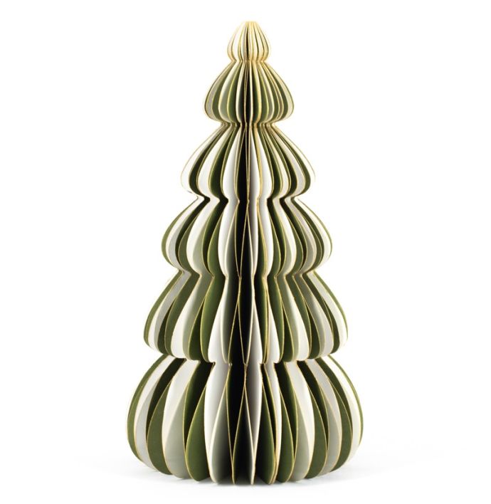 Papieren kerstboom wit met groen