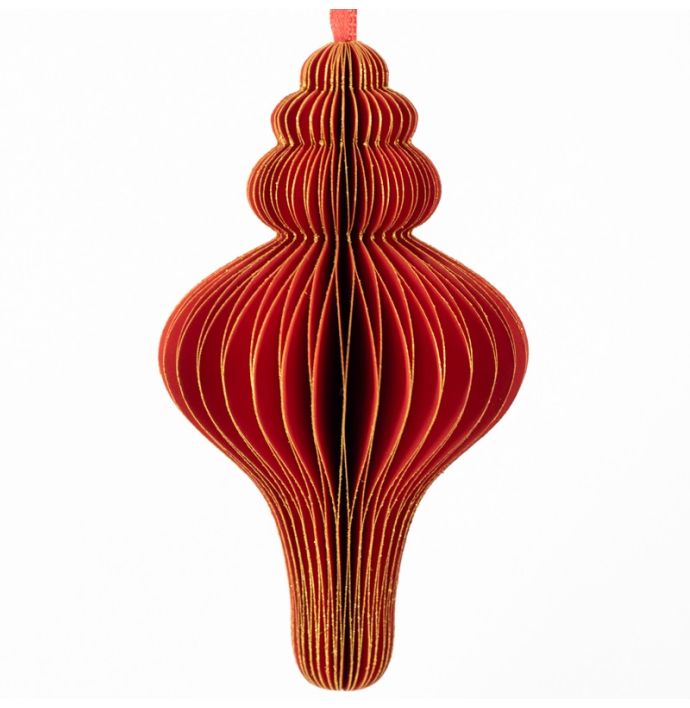 Papieren honeycomb hanger rood