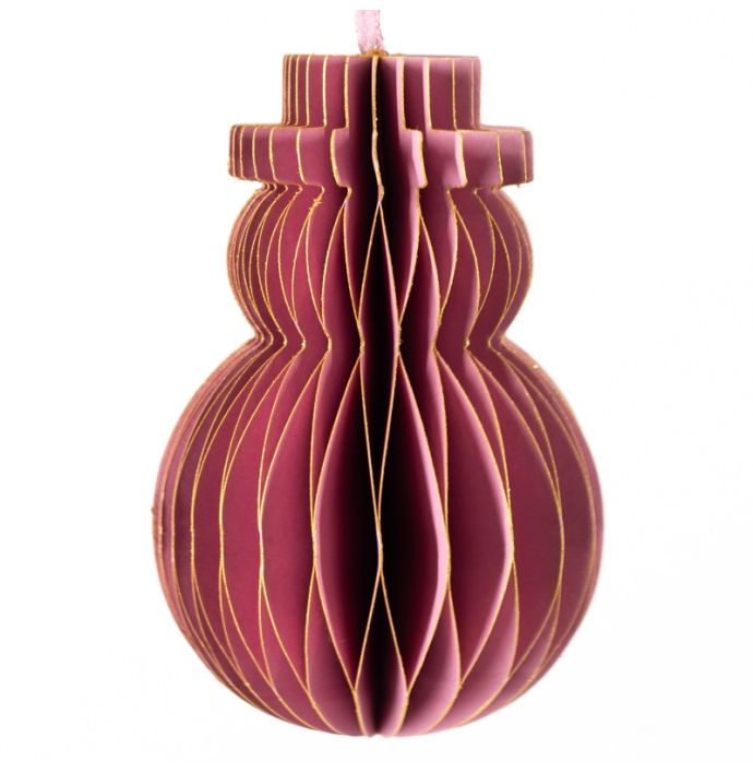 Papieren honeycomb sneeuwpop paars