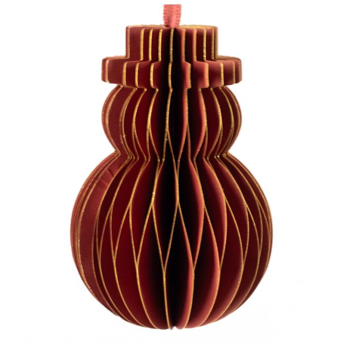 Papieren honeycomb sneeuwpop burgundy