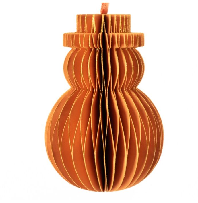 Papieren honeycomb sneeuwpop oranje