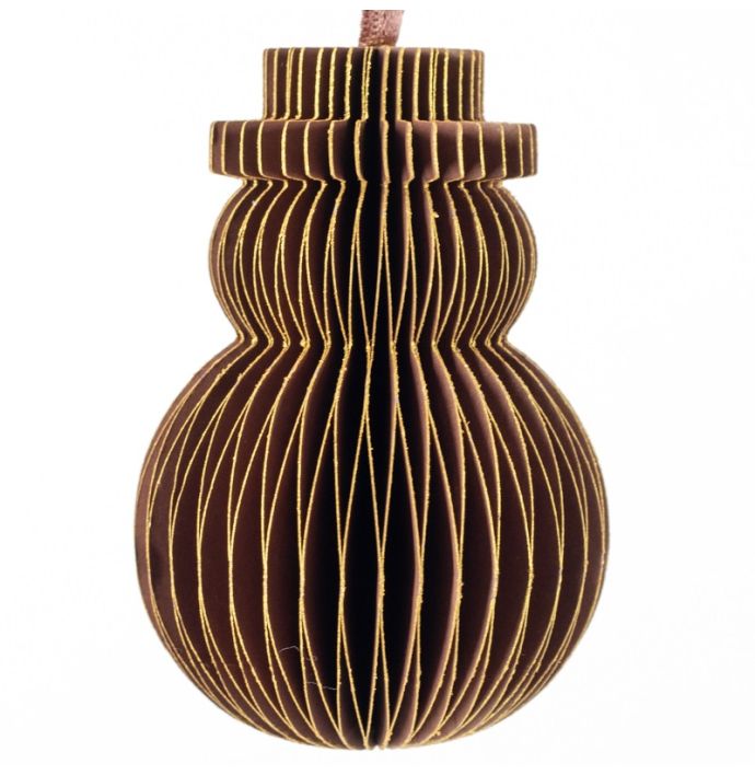 Papieren honeycomb sneeuwpop bruin