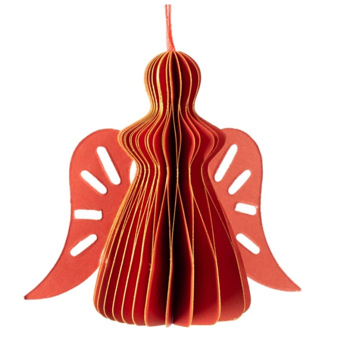 Papieren honeycomb engel rood