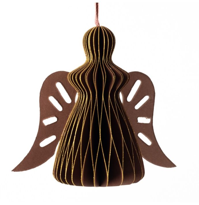 Papieren honeycomb engel bruin
