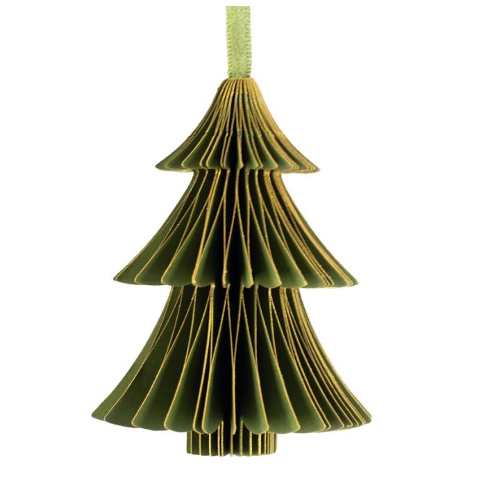 Papieren honeycomb kerstboom groen