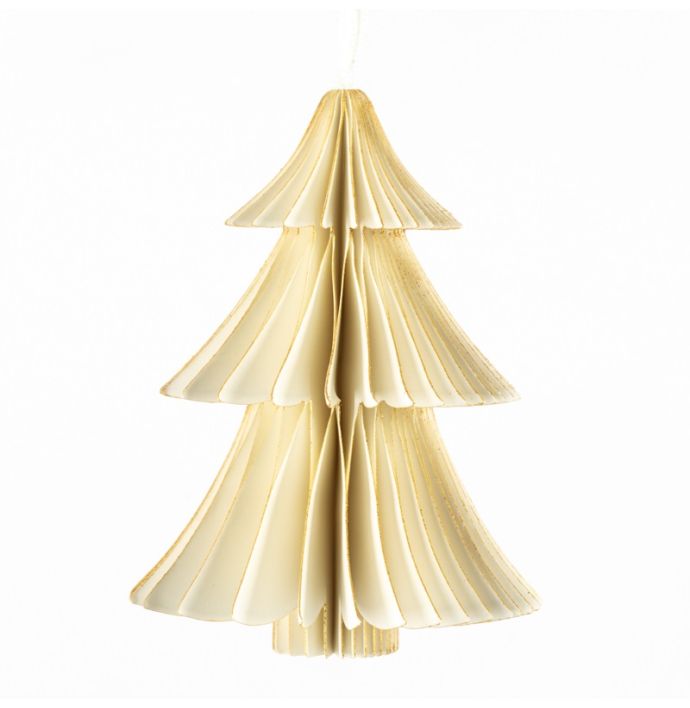 Papieren honeycomb kerstboom wit