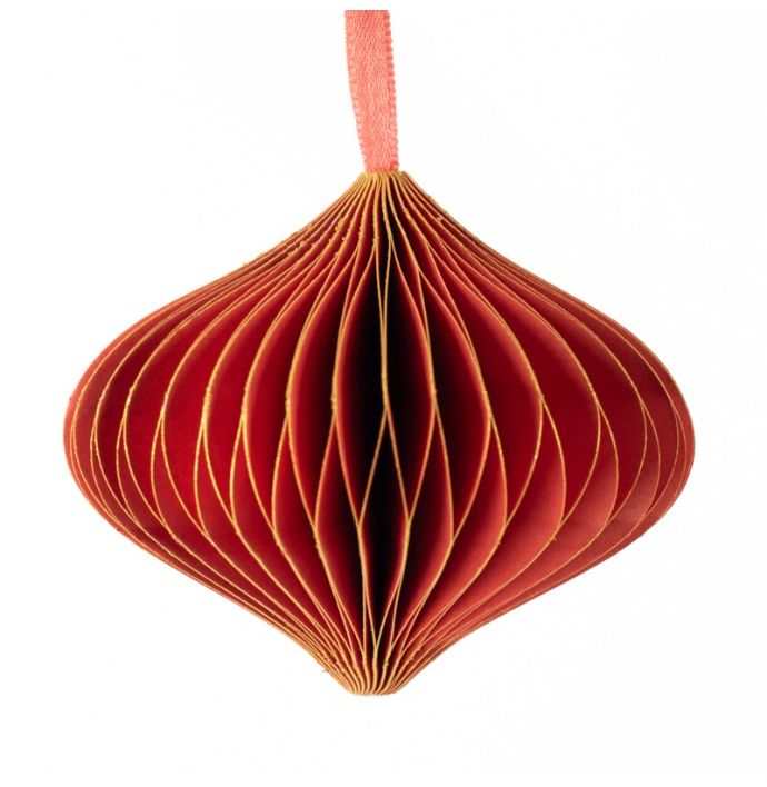 Papieren honeycomb hanger rood