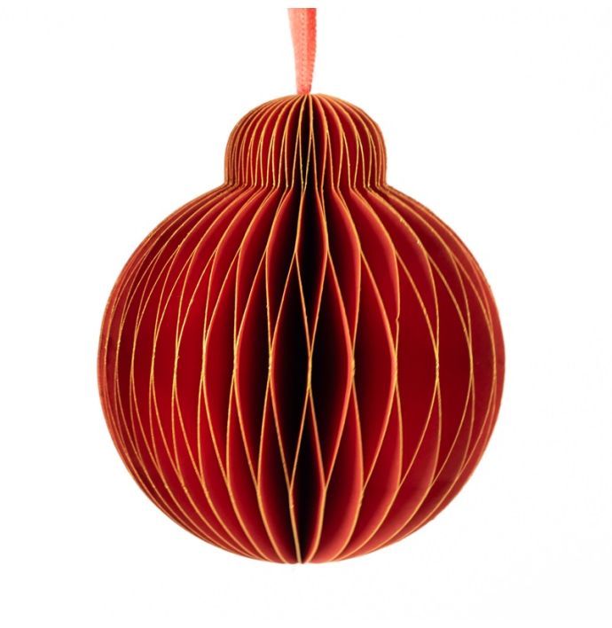 Papieren honeycomb hanger rood