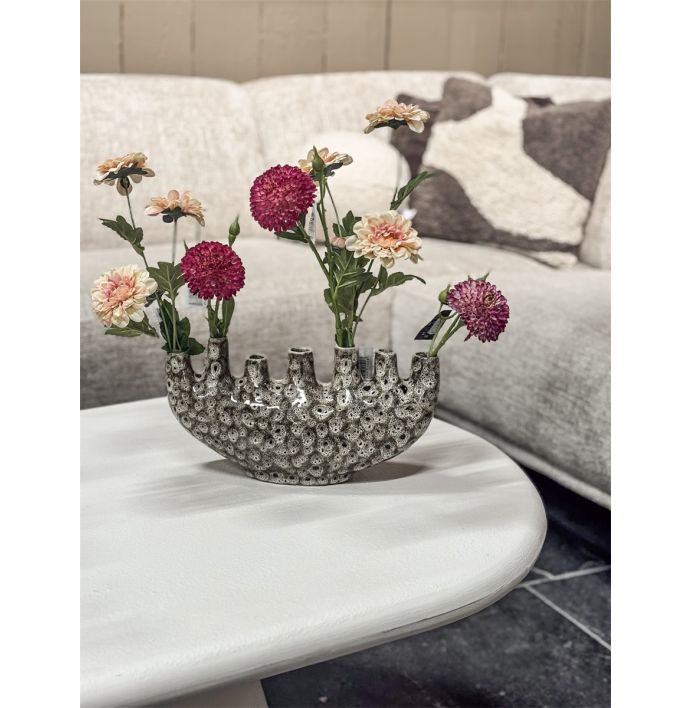 Aardewerk tulpenvaas speckled