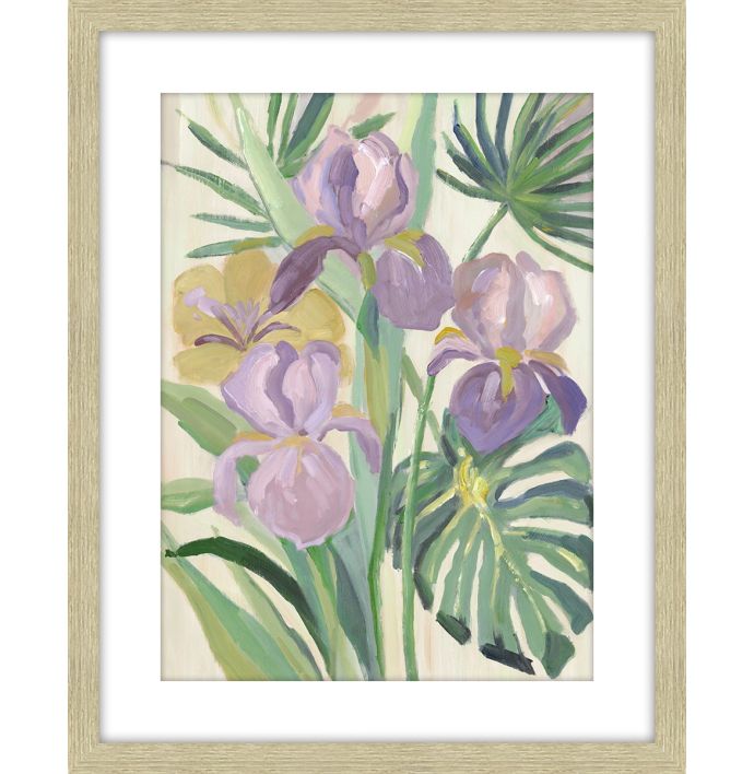 Schilderij met glas bloem