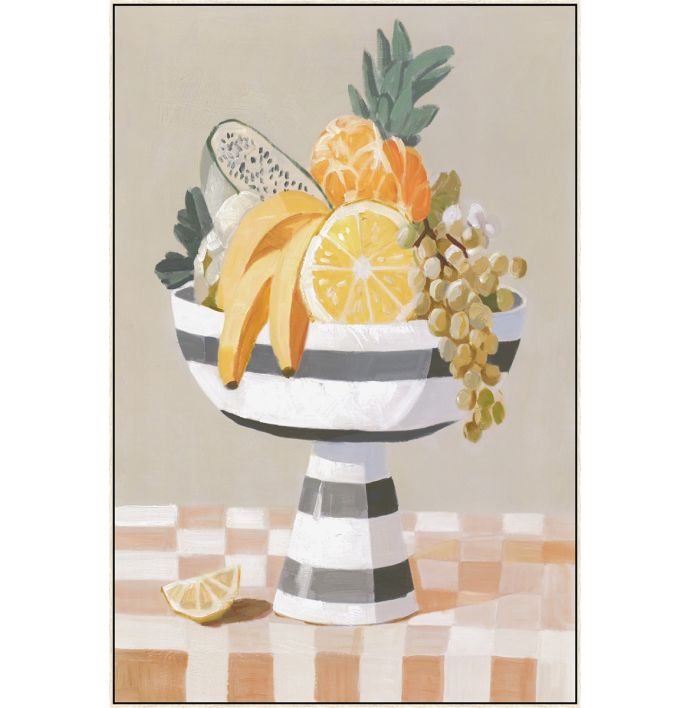 Schilderij stilleven fruitschaal