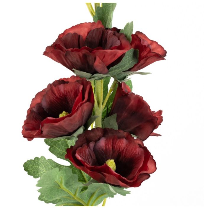 Kunstbloem stokroos rood