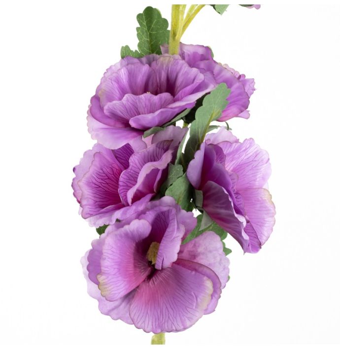 Kunstbloem stokroos lila