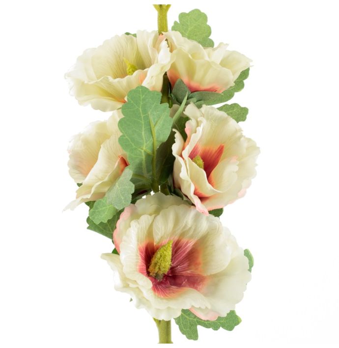 Kunstbloem stokroos beige