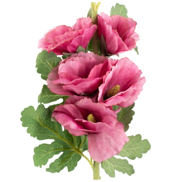 Kunstbloem stokroos fuchsia