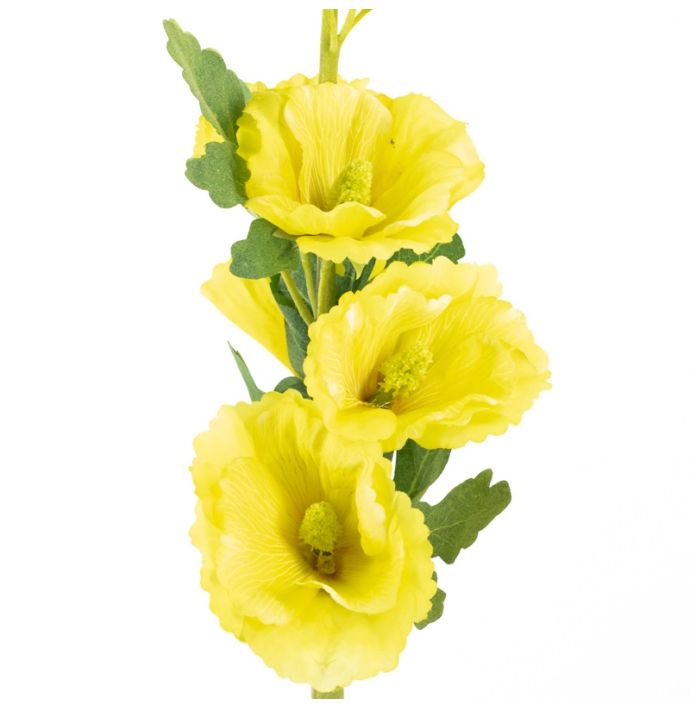 Kunstbloem stokroos geel