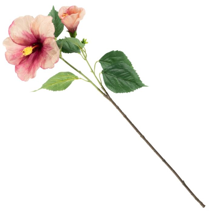 Kunstbloem Hibiscus 67cm roze
