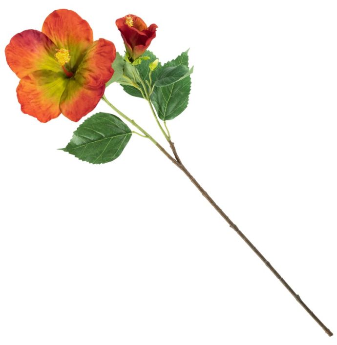 Kunstbloem Hibiscus 67cm rood