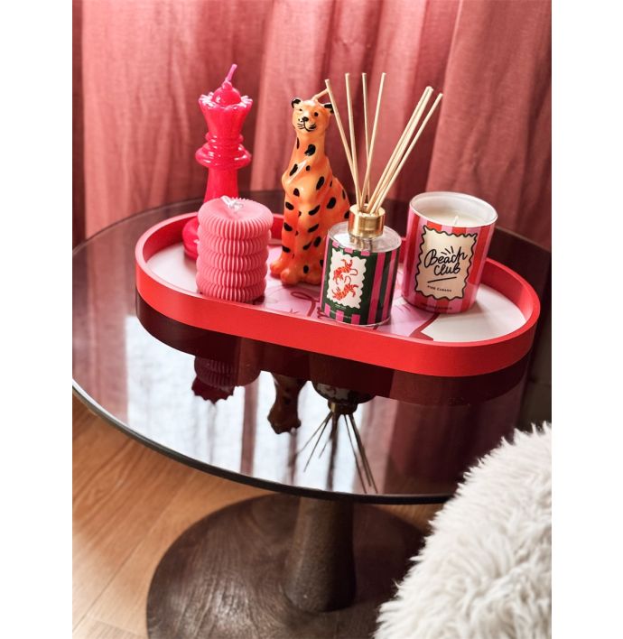 Kaars schaakstuk koningin roze