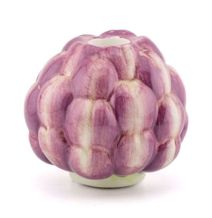 Aardewerk kaarsenstandaard artichok