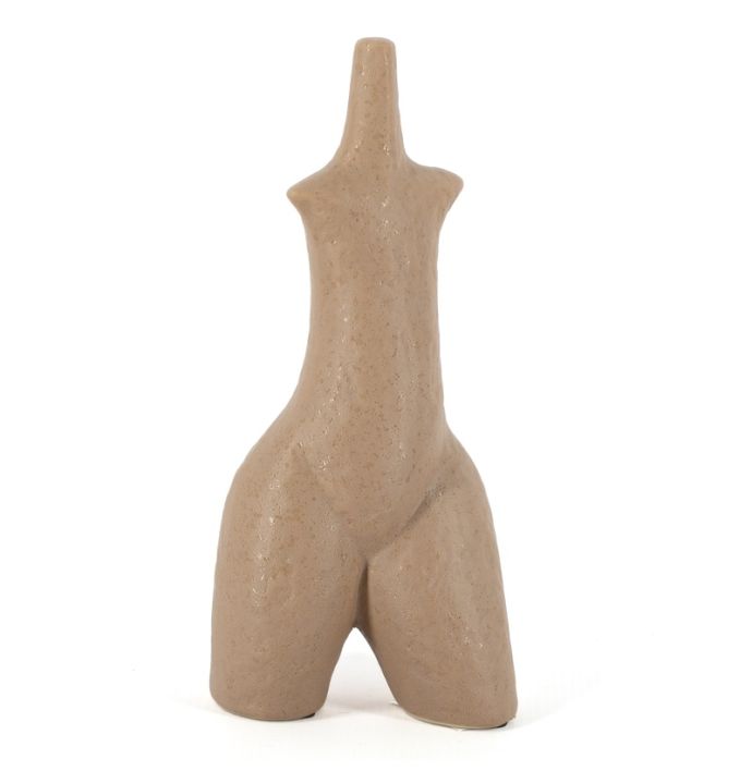 Aardewerk ornament Lyra L taupe