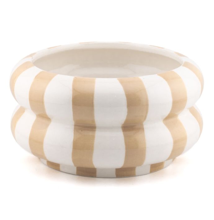 Aardewerk schaal striped drab