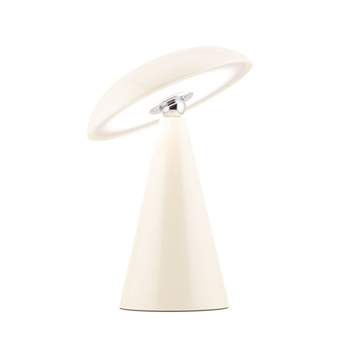 Bureaulamp Mushie LED op accu wit, afneembare kap