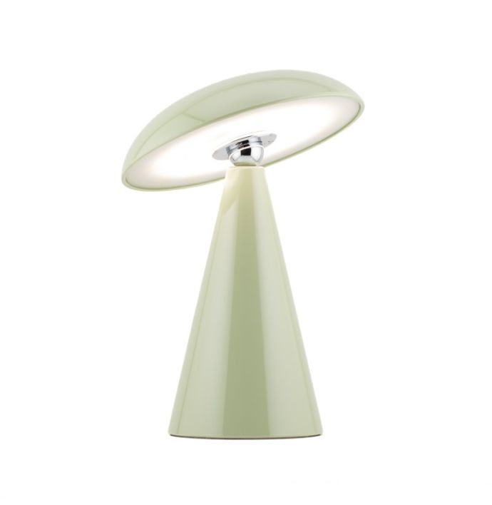 Bureaulamp Mushie LED op accu groen, afneembare kap
